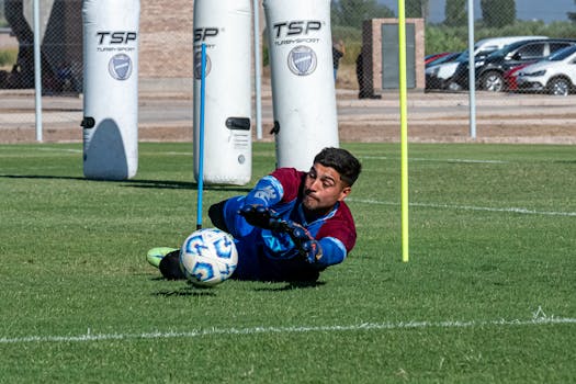 goalie in action
