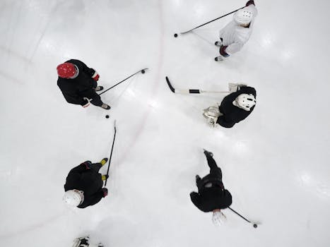 hockey players practicing visualization