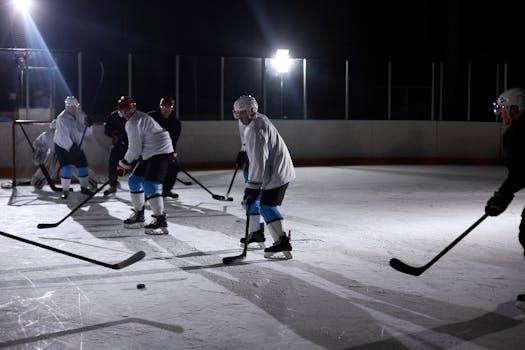 hockey player practicing shooting accuracy